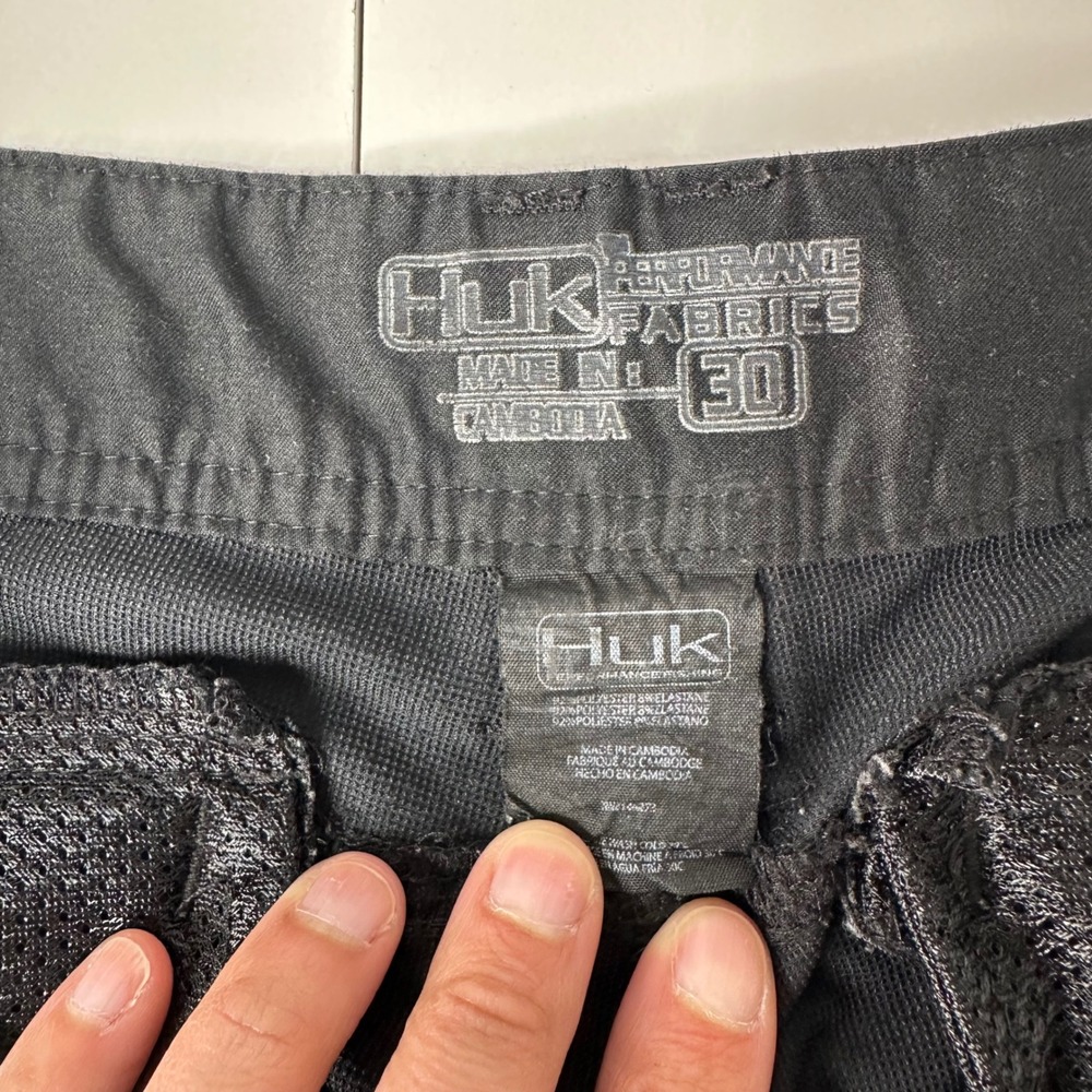Huk Performance Fishing Pants Black Quick Dry Lightweight Outdoor Mens 30 - Picture 6 of 15